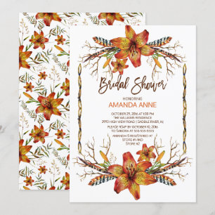 Invitation Rustique Automne Tiger Lily Bridal Douche Invitati