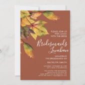 Invitation Rustique Autumn Foliage Mariage Bridesmaitres Déje (Devant)