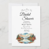 Invitation Rustique Autumn Lakeside Forêt Fête des mariées (Devant)