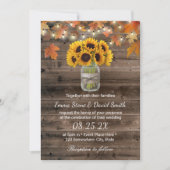 Invitation Rustique Autumn Sunflower Jar String Mariage (Devant)