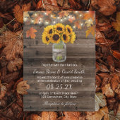 Invitation Rustique Autumn Sunflower Jar String Mariage