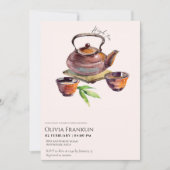 Invitation Rustique, baby shower de fête du thé (Devant)