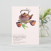 Invitation Rustique, baby shower de fête du thé (Debout devant)