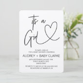 Invitation Rustique Baby shower fille (Debout devant)