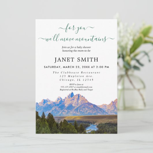 Invitation Rustique Baby shower neutre pour les fe (Debout devant)