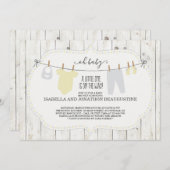 Invitation Rustique Baby shower neutre pour les fe (Devant / Derrière)