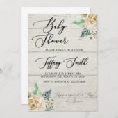 Invitation Rustique Baby shower neutre pour les fe (Devant / Derrière)