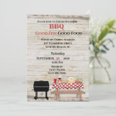 Invitation Rustique barbecue Grill extérieur Pique-nique (Debout devant)