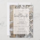 Invitation Rustique Barnwood & Bridal Lace Brunch nuptial (Devant)
