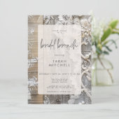 Invitation Rustique Barnwood & Bridal Lace Brunch nuptial (Debout devant)