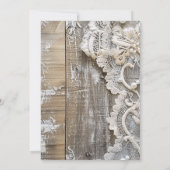 Invitation Rustique Barnwood & Bridal Lace Brunch nuptial (Dos)