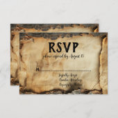 Invitation Rustique Barque Parchemin Papier Mariage RSVP (Devant / Derrière)
