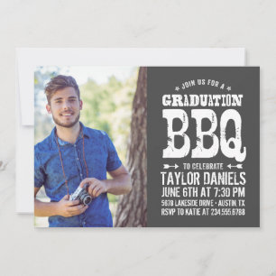 Invitation Rustique BBQ Graduation Party