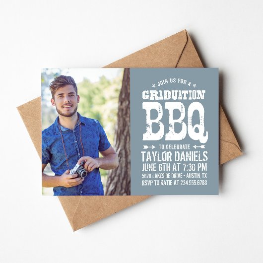 Invitation Rustique BBQ Graduation Party