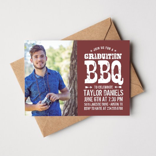 Invitation Rustique BBQ Graduation Party