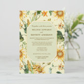 Invitation Rustique Beauté Sunflower Mariage botanique (Debout devant)