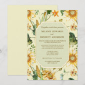 Invitation Rustique Beauté Sunflower Mariage botanique (Devant / Derrière)