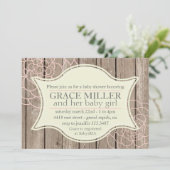 Invitation Rustique Bébé Girl Shower (Debout devant)