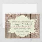 Invitation Rustique Bébé Girl Shower (Devant / Derrière)