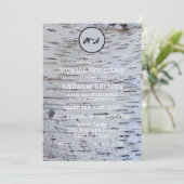 Invitation Rustique Birch Tree Pays Élégant Mariage d'écorce (Debout devant)