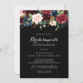 Invitation Rustique Black Bridesmaids Luncheon Douche (Devant)