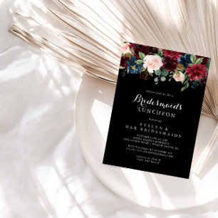 Invitation Rustique Black Bridesmaids Luncheon Douche