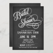 Invitation Rustique Blackboard Bridal Showback (Devant / Derrière)