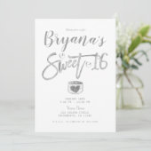 Invitation Rustique Blanc Grange Bois Argent Doux 16 Partie (Debout devant)