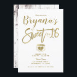 Invitation Rustique Blanc Grange Bois Or Sweet 16 Partie<br><div class="desc">Personnaliser pour tout événement</div>