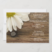 Invitation Rustique blanc marguerite grange bois pays Quincea (Devant)