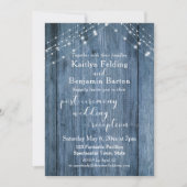 Invitation Rustique Bleu & Lumières Réception Après-Mariage S (Devant)