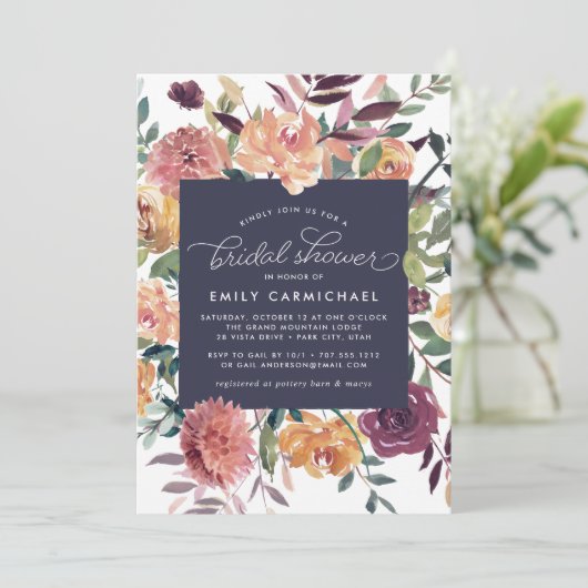 Invitation Rustique Bloom Bridal Showback (Debout devant)
