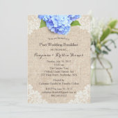 Invitation Rustique Blue Hydrangea Post Mariage Petit déjeune (Debout devant)
