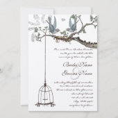Invitation Rustique Bluebird Birdcage Mariage Inviter (Devant)