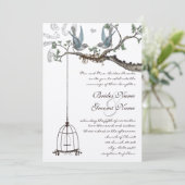 Invitation Rustique Bluebird Birdcage Mariage Inviter (Debout devant)