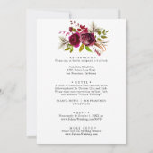Invitation Rustique Blush Bourgogne Floral Mariage avant et a (Dos)