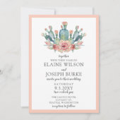 Invitation Rustique Blush Cactus Botanique Nature Mariage du  (Devant)