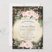 Invitation Rustique Blush Floral Enchanted Forest Quinceañera (Devant)