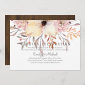 Invitation Rustique Blush rose Floral Sage Budget Mariage Inv (Devant / Derrière)