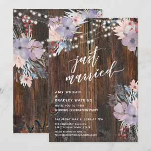 Invitation Rustique Bohème Fleurs & Lumières Mariés Aujourd'h