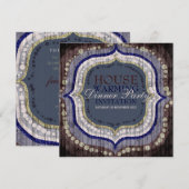 Invitation Rustique Bohème Nouveau Accueil Dîner Fête Invitat (Devant / Derrière)