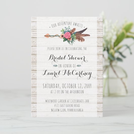 Invitation Rustique Bohemian Arrow (Debout devant)