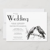 Invitation Rustique BOHO Amoureux de Corbeaux (Devant)