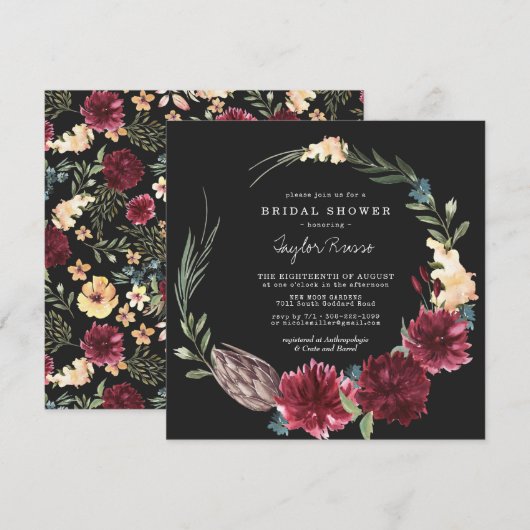 Invitation Rustique Boho Automne Bridal Douche (Devant / Derrière)