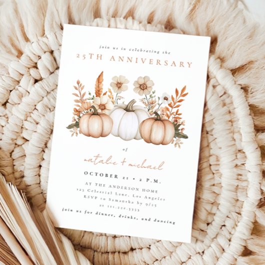 Invitation Rustique Boho Automne Citrouille Mariage Anniversa