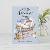 Invitation Rustique Boho Boy Baby shower Nursery Crib (Debout devant)