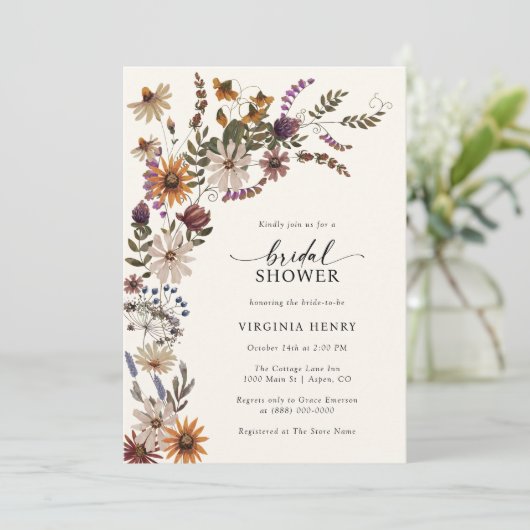 Invitation Rustique Boho Bridal (Debout devant)