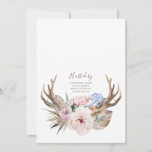 Invitation Rustique Boho Bridal (Dos)