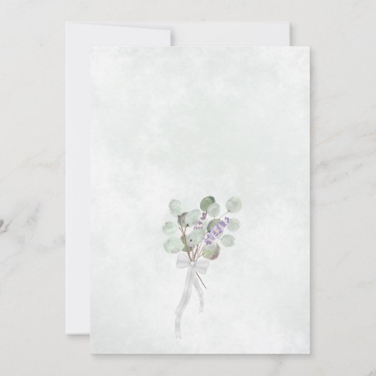 Invitation Rustique Boho Chic Eucalyptus & Lavender Mariage (Dos)
