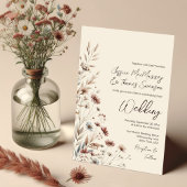 Invitation Rustique Boho Chic Fleurs sauvages Mariage élégant
